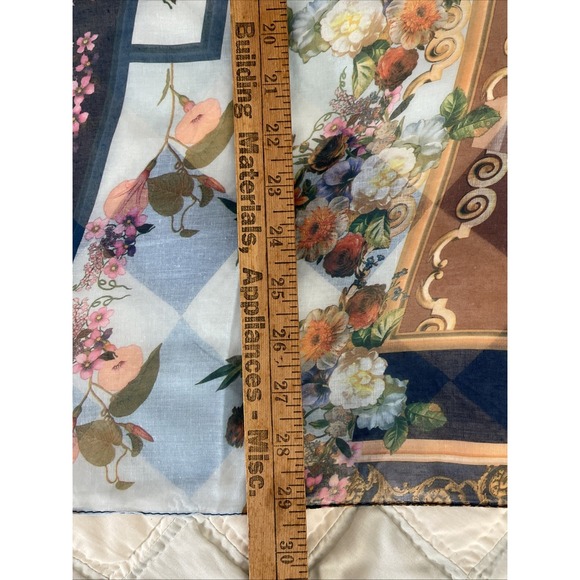 2‎ Chic Large Scarf Cottagecore Royal Floral Fringe - Picture 8 of 16